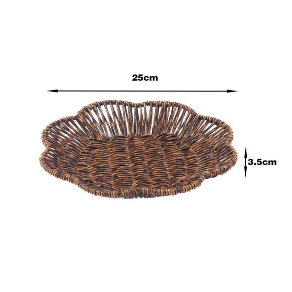 Handvävd frukostbrödkorg Tallrik Serveringskorg R 25cm