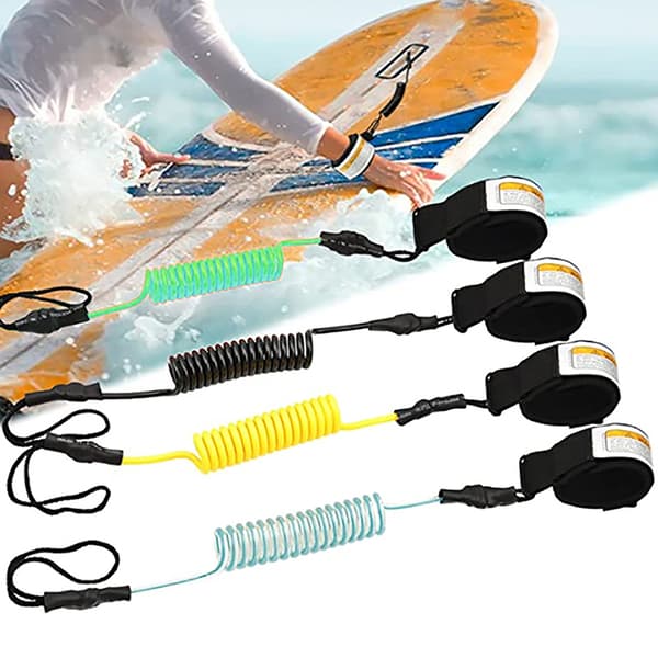 Coiled Surfboard Leash Surfestativ UP Paddle Board Ankel Leas Green