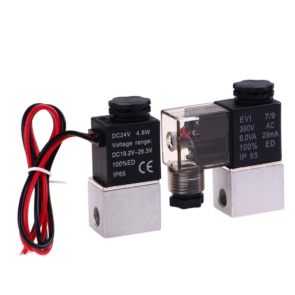 12V 24V 110V 220V 380V magneettiventtiili 1/8" 2-tie suoratoiminen DC 24V