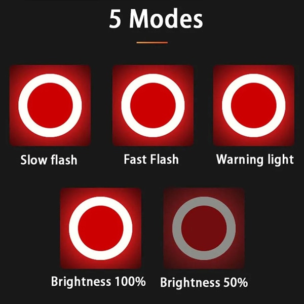 Polkupyörän takavalon multi valaistustilat Led Bike Light Flash Tai C