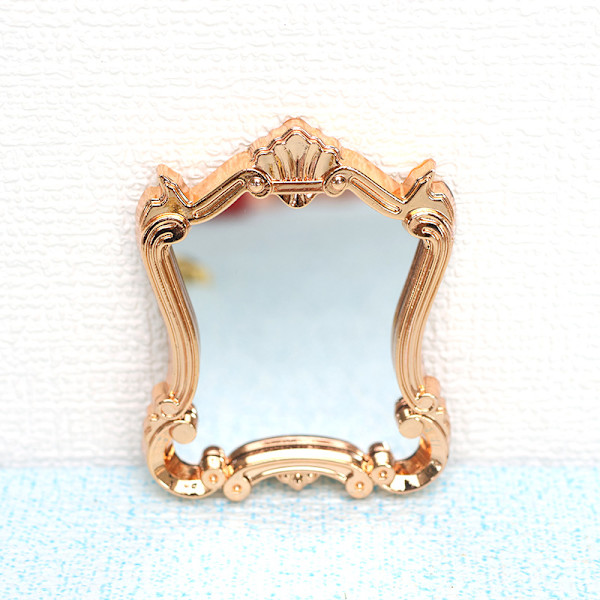 1:12 Scale Mini Frames Nukkekodin kaaripeilihuonekalujen koriste Rose Gold