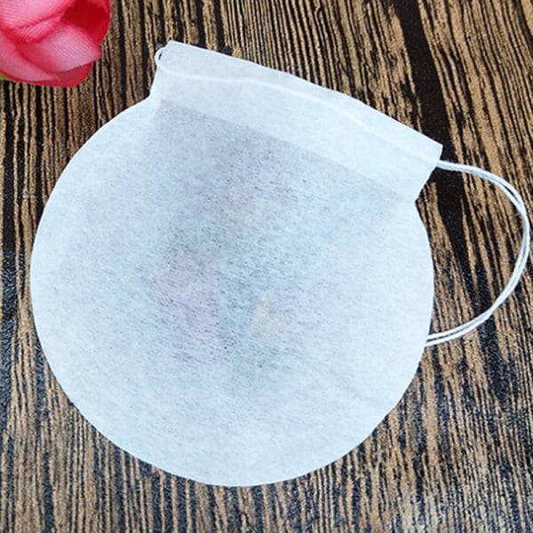 100 stk Hvite runde teposer Tomme filterpapir teposer med Str