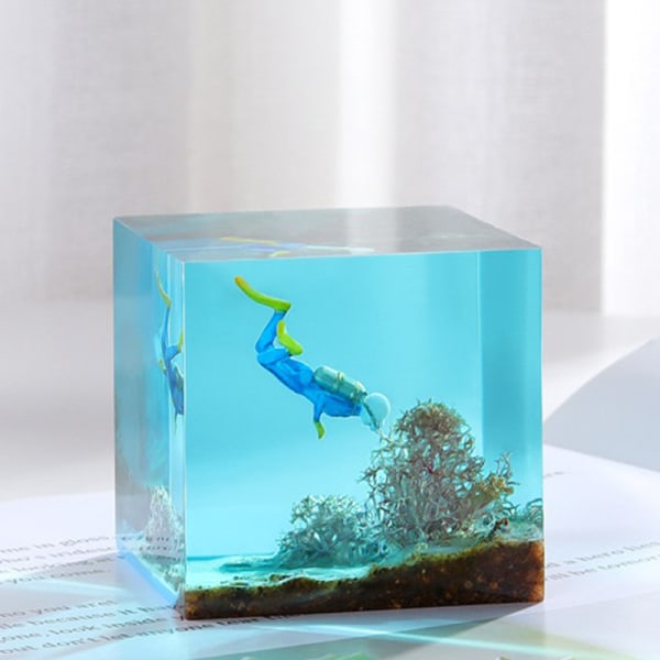 Diver 3D Micro Landscape Mini Hartsi Täyte Charm Hartsi korut A7