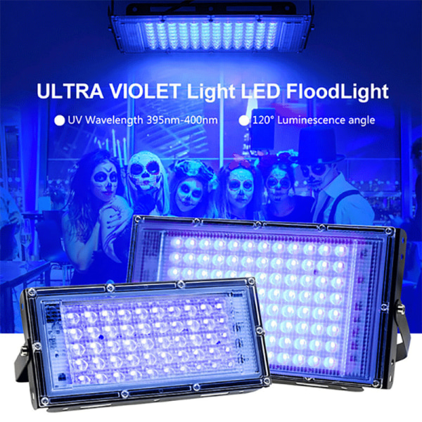 LED UV Stage Blacklight Ultraviolet Flood Effect Light 100W - With EU Plug