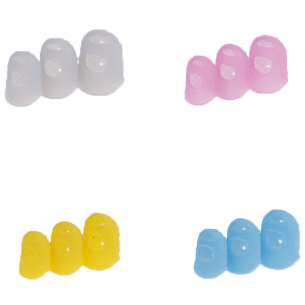 Flerfärgad silikon fingerborgsspets urholkad andningsbar stickning H:2.5cm
