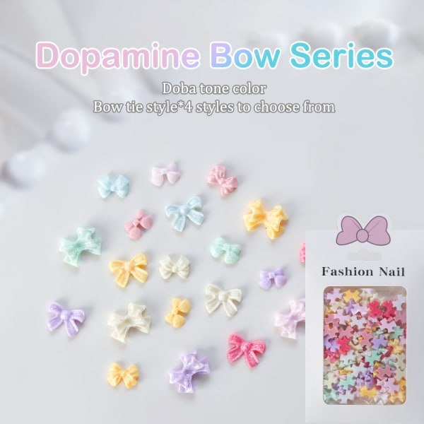 100 stk/pose Mini Sløjfe 3D e Nail Art dekorationer skinnende sløjfe Orn SZ-602