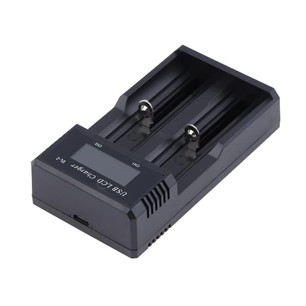 USB LCD Smart Oplader 1 / 2 Slots Oplader Til 18650 3.7V Genopladelig EL2 TYPEC