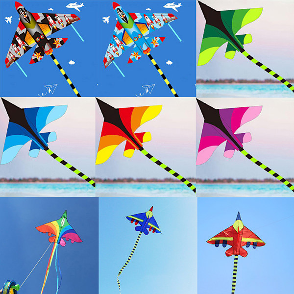 Sarjakuva Lasten leija Sininen Punainen Fighter Rainbow Plane Suuri leija A19
