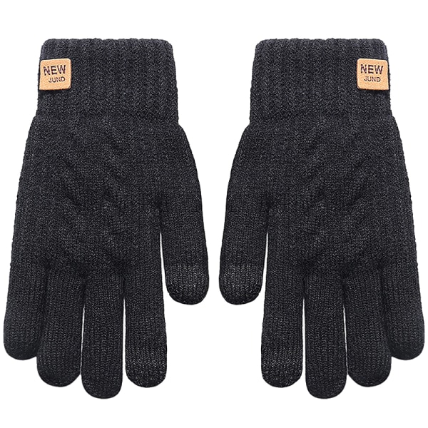 Cashmere Handskar Vintervarma Five Finger Vantar Touch Men Outdo Black