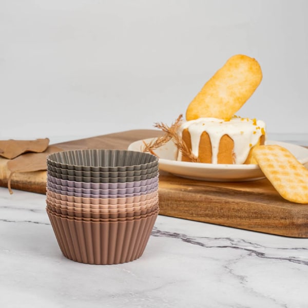 Silikone Lille Kage Muffin Chokolade Cupcake Liner Bagebæger C 8PCS
