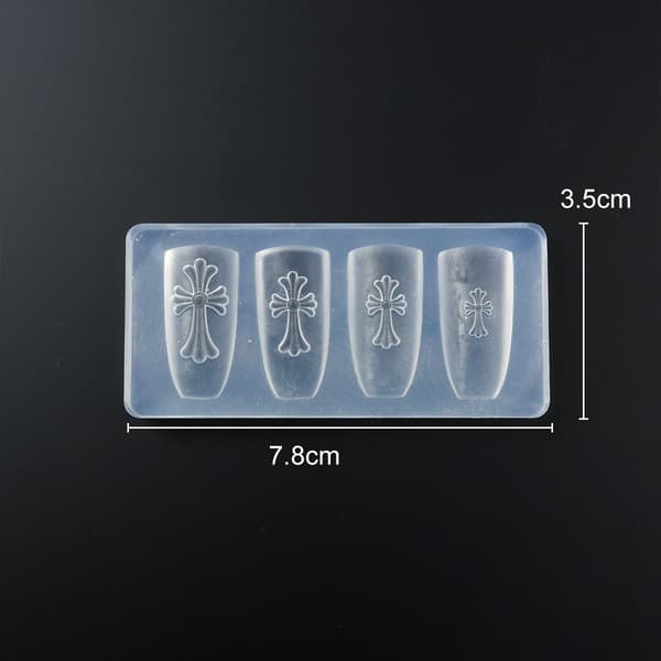 Neglekunstform 3D Silikone Kors Relief Udskæring DIY Design Skabelon A2