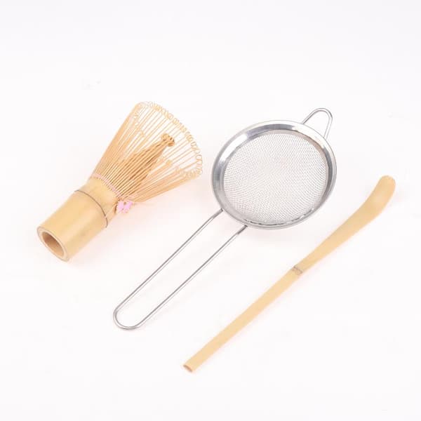 5 delar bambu Matcha-vispset Chasen Chashaku Matcha-visp Te Light green