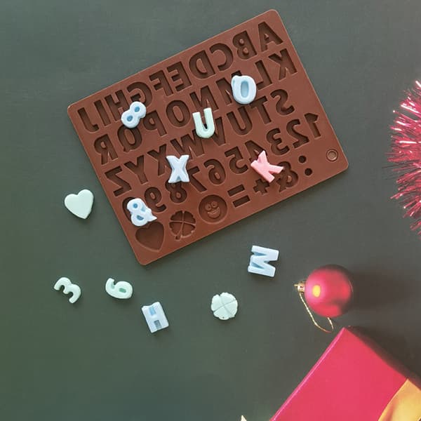 Engelsk Letter Silikone Form Alfanumerisk Candy Biscuit Jelly I