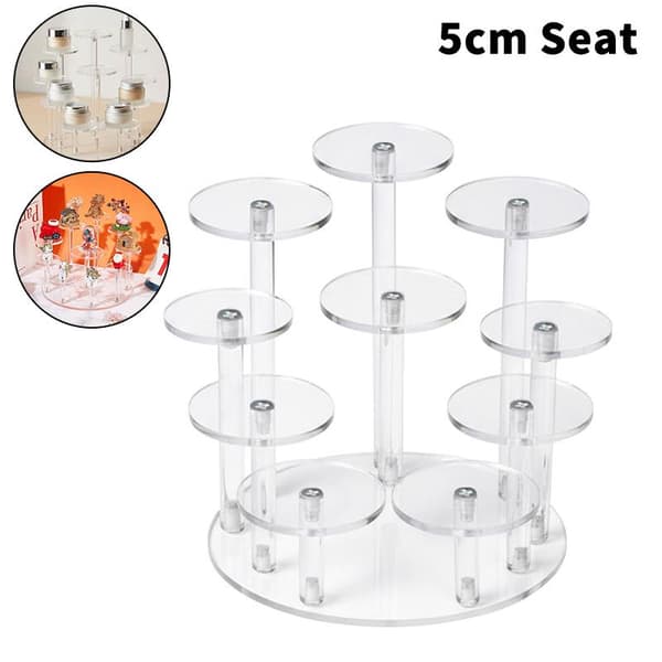 6/8/10-delt rund basedisplaystativ Transparent 6 bases