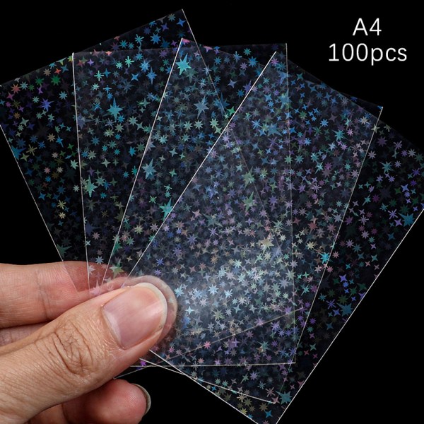 100 stk gjennomsiktige Kpop-korthylser Stjernekortdeksel A4