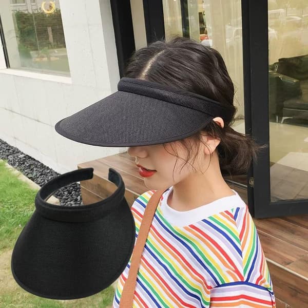 Solhatt Bärbar Bred Brätte Strandhattar Utomhus Resa Vikbar Light blue