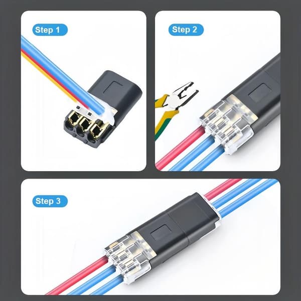 1/10 stk D3 elektrisk ledningskontakt, gratis avisolering, rask kabel C A1