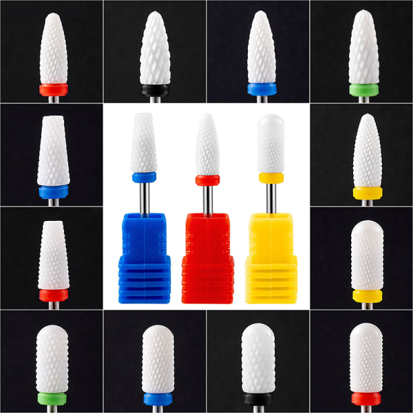 1 STK Keramisk Tungsten Nail Drill Bits Fil for elektrisk manikyr A3