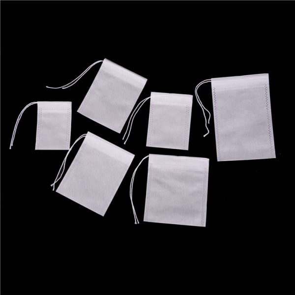 100 stk Non-woven tomme teposer String Heat Seal Filter Paper He 7*9cm