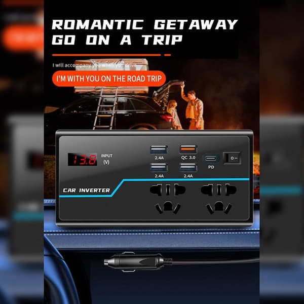 1 stk G9 Voltmeter Inverter Bil Strømkonverter 200W DC12V/24V T Chinese G9