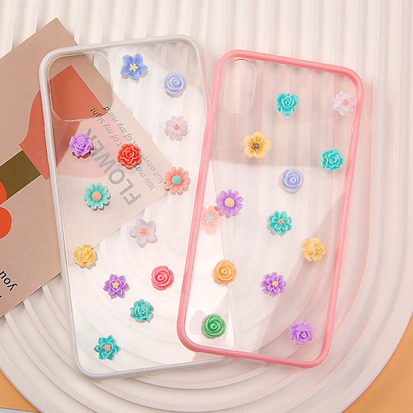 50 kpl 3D Mini Flower Flatback Resin tarvikkeet Tee-se-itse askartelupuhelin 01