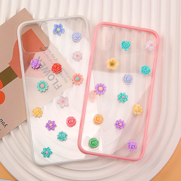 50st 3D Mini Flower Flatback Resin Tillbehör DIY Craft Phone 09