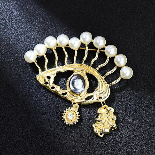 Luksuriøse Rhinestone Devil Eyes Brosjer for Kvinner Karakter Pins A2