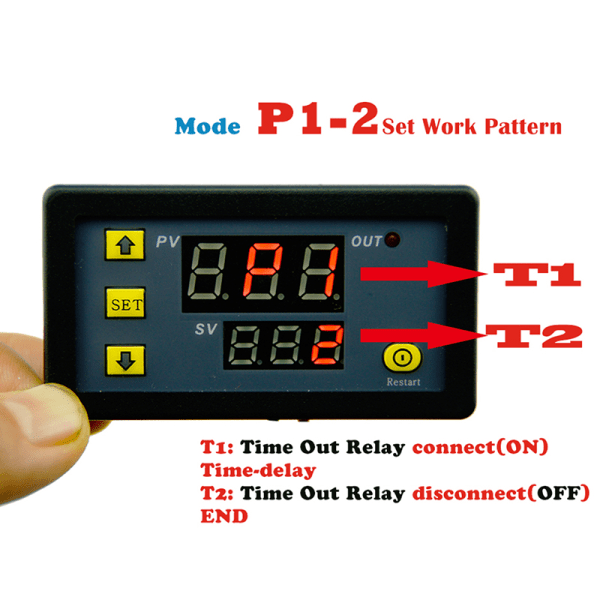 DC 12V 20A Digital Display Tidsforsinkelse Relé Timing Timer Cyclin