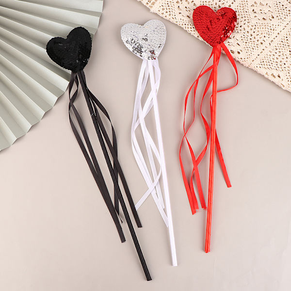 1 Stk Glitter Hjerte Fairy Wand Jenter Tryllestaver Princess Cospla Red