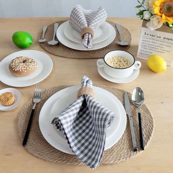 Gingham Serviet 45cm X 45cm Bomuld Lille Tern Stof Bord Serviet A2