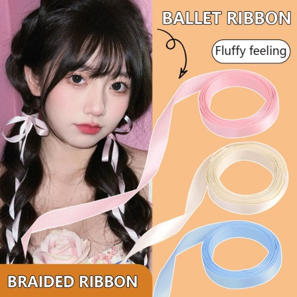 2M Flätat Band Hårband Band Sidenhår Tie Pannband Girl Pink