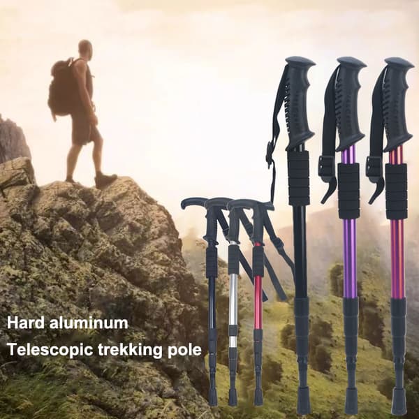 Ultralette Trekkingstave Med Stødabsorberende Sammenklappeligt Design Til Black 1
