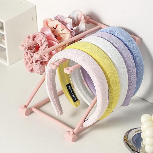 Foldbare plastsmykker display stativer Ring øreringe Hårbånd A Pink