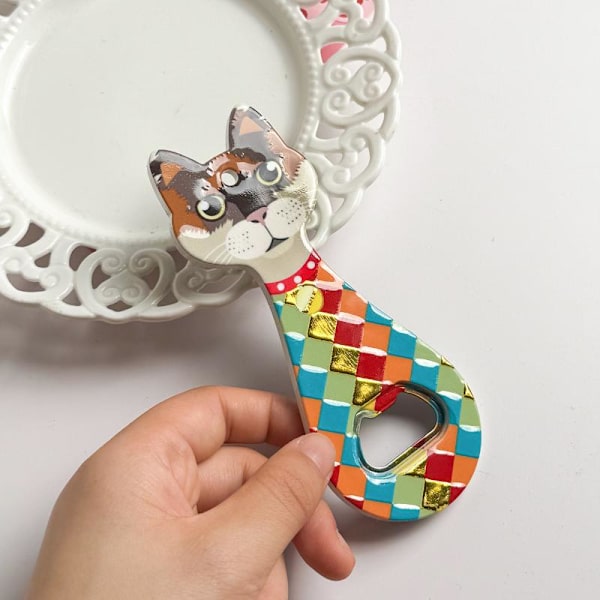 Katt Akryl Kylskåpsmagnet A4