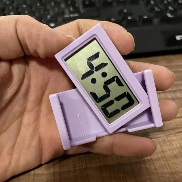 Mini bil instrumentbræt ur LCD digitalt display selvklæbende elektrisk Red