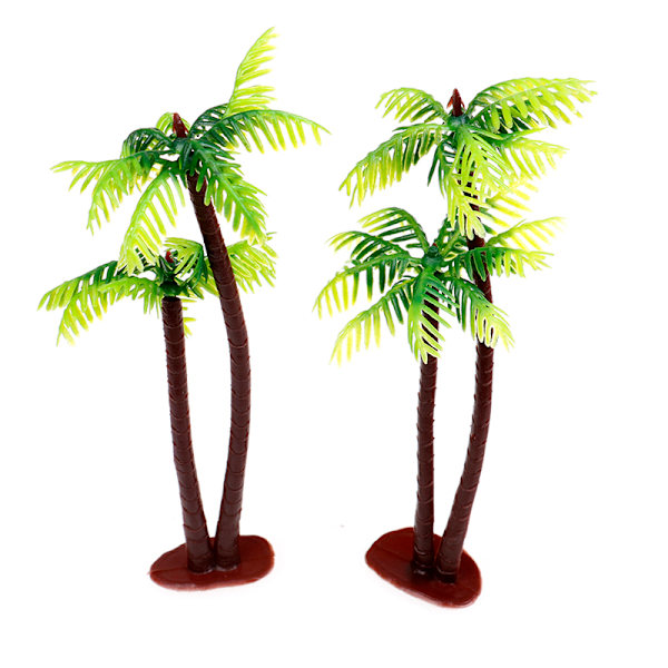 Mini Coconut Tree Plastic Green Water s Aquarium Fish Tank s 2pcs