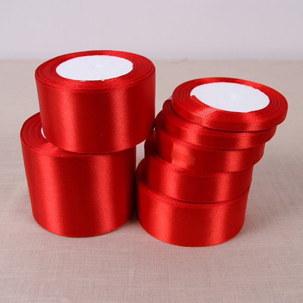 Red 25 Yards Silk Satin Ribbon Bryllupsfest dekorasjon Gave Wr Red 50mm