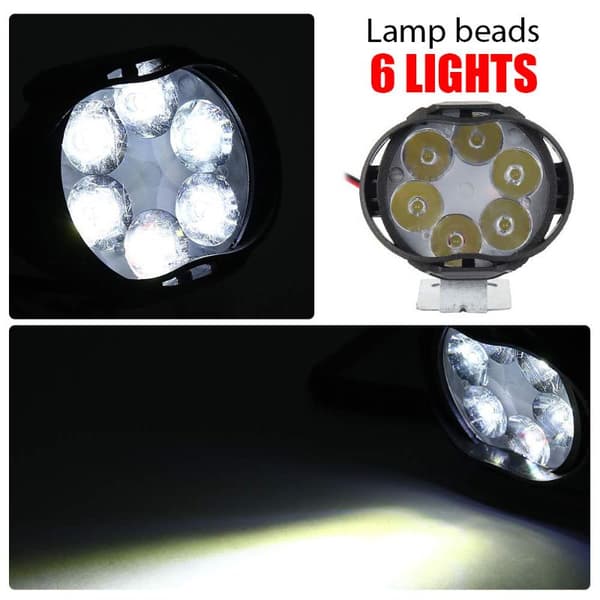 2 kpl työvalot 6 LED-moottoripyörän ajovalot kohdevalo vedenpitävä 2pcs