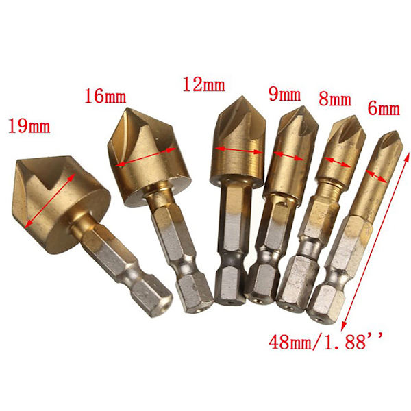 3ST Set för trämetall Quick Chan 12mm 16mm 19mm