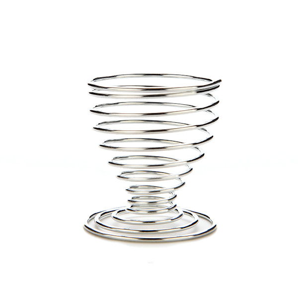 Stainelss Stål Fjær Wire Tray Egg Cup Kokte egg Holder Sta