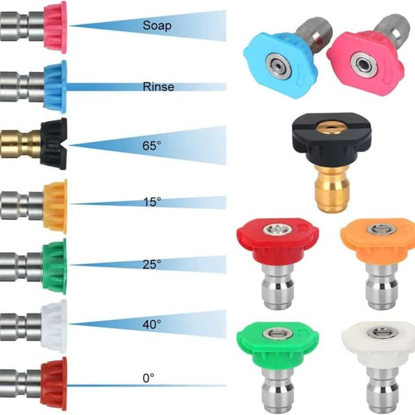 5/7 st högtryckstvätt munstycken olika grader snabbkoppling 7PCS