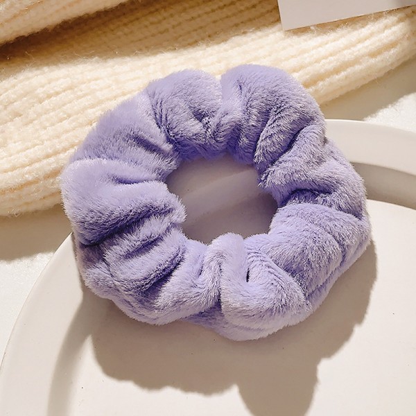 1 STK Hår Scrunchies Plys elastiske hårbånd Hestehale Scrunchi Purple