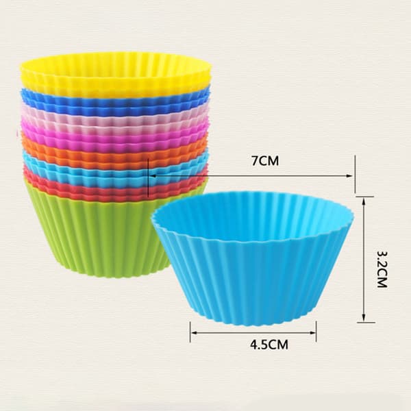 4st Silikon Tårtkopp Liner Form Muffin Rund Cakec Pink
