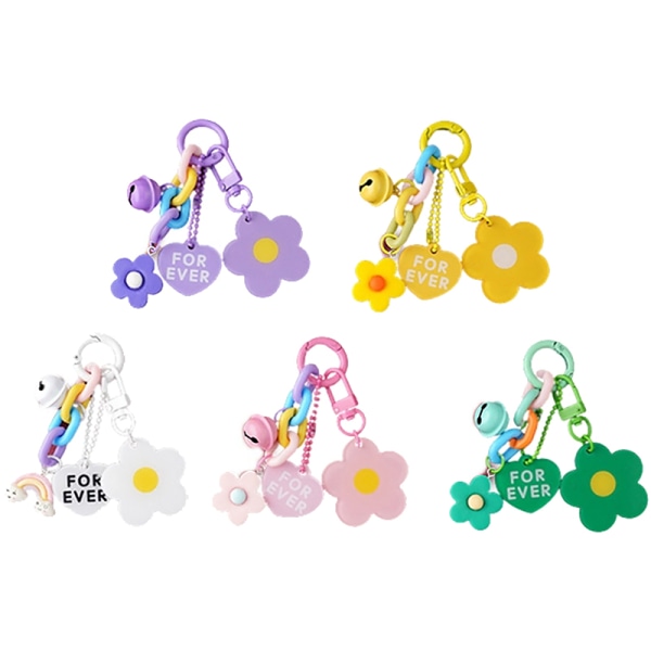 Creative Candy Color Flower Heart Pendant Keychain e Keyring Ba Green