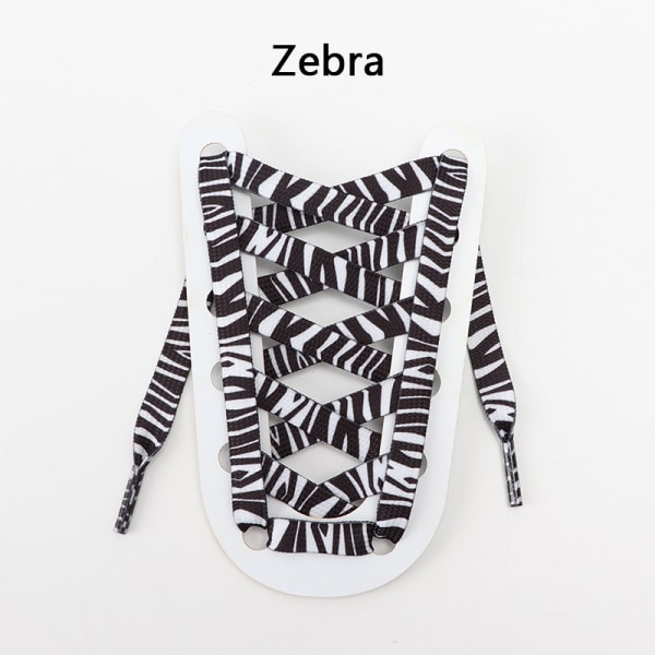120 cm print skosnören för sneakers man och kvinna platt Zebra