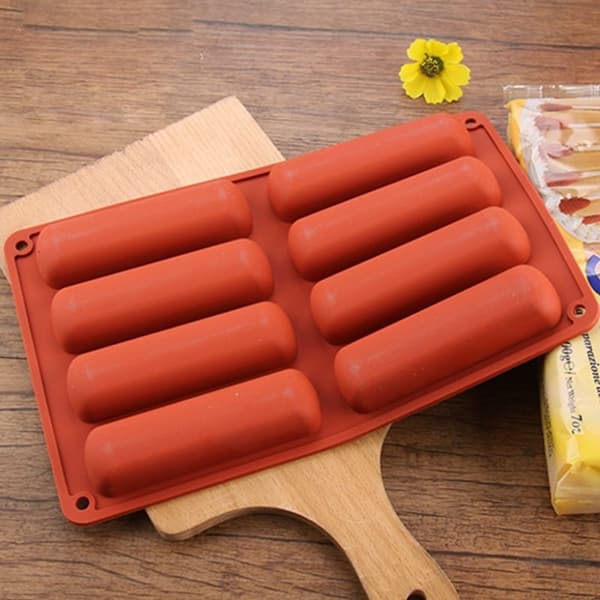 8 Huller Lang Strip Finger Biscuit Silikone Form 8 Huller Ovn Ca Red
