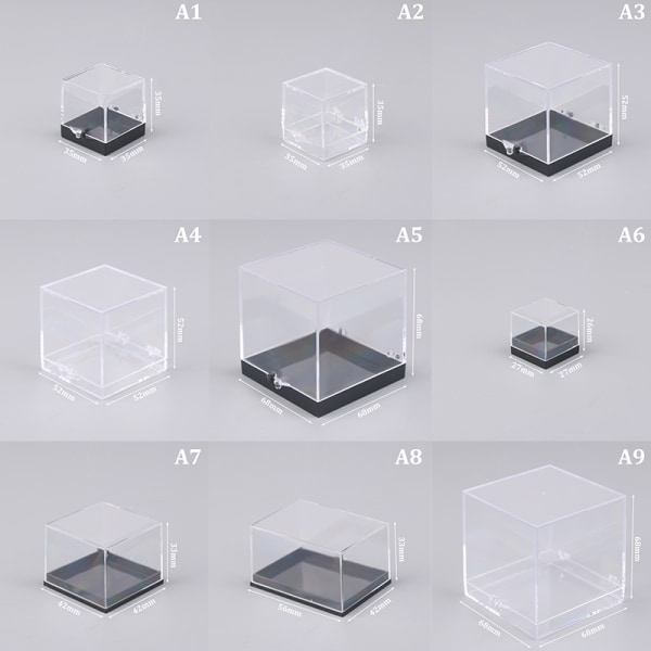 1 stk. Oppbevaringsbokslokk Gemstone Display Mynt Clear Container Spes A8