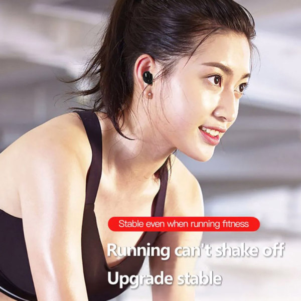 Mini trådløs Bluetooth-kompatibel 5.0 øretelefon In Ear Sport Wi black