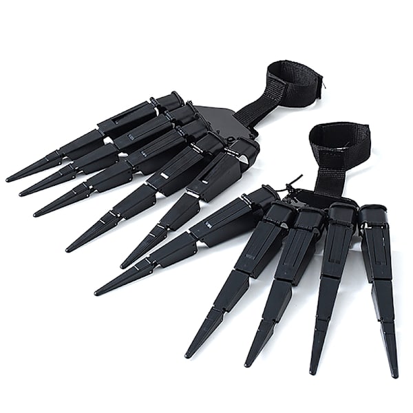 Halloween artikulerede fingre skelet hånd cosplay handske spøgelse Black Right