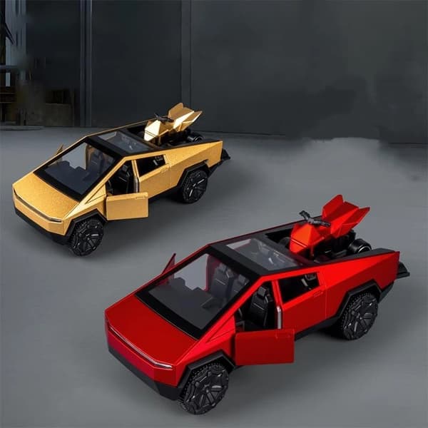 1:36 Alloy Pickup Pull-Back Bilkollektion En Stor Och En Liten Silver